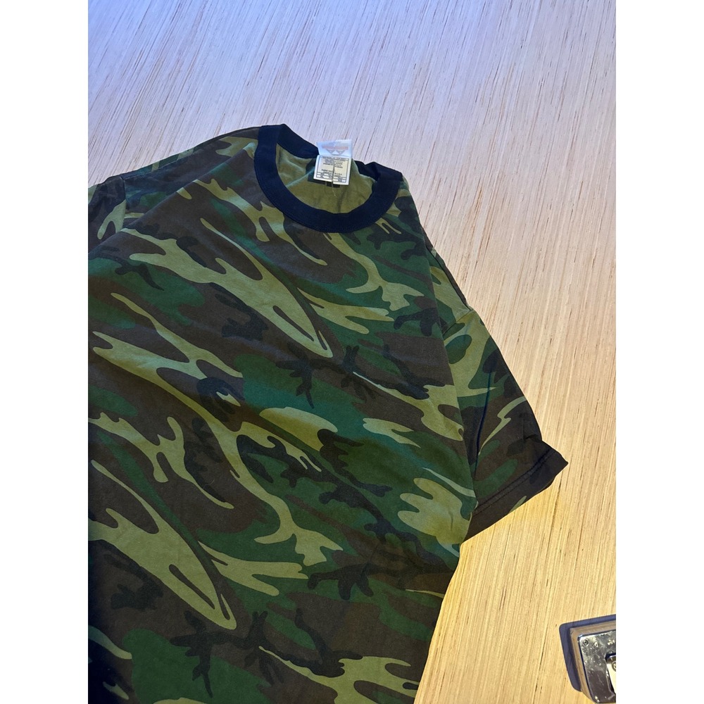 AAA Alstyle‎ Apparel Camo T-Shirt Mens XL Woodland Camouflage Crew Neck USA 31